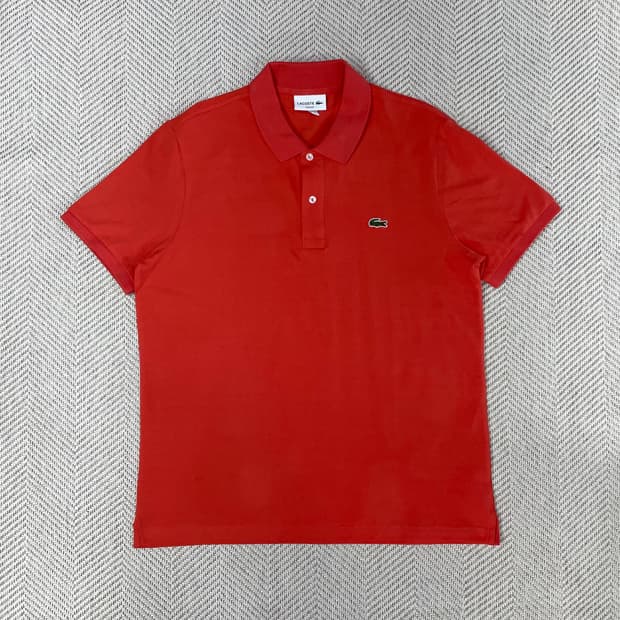 새상품급/라코스테 슬림핏 빨간색 카라티 XL