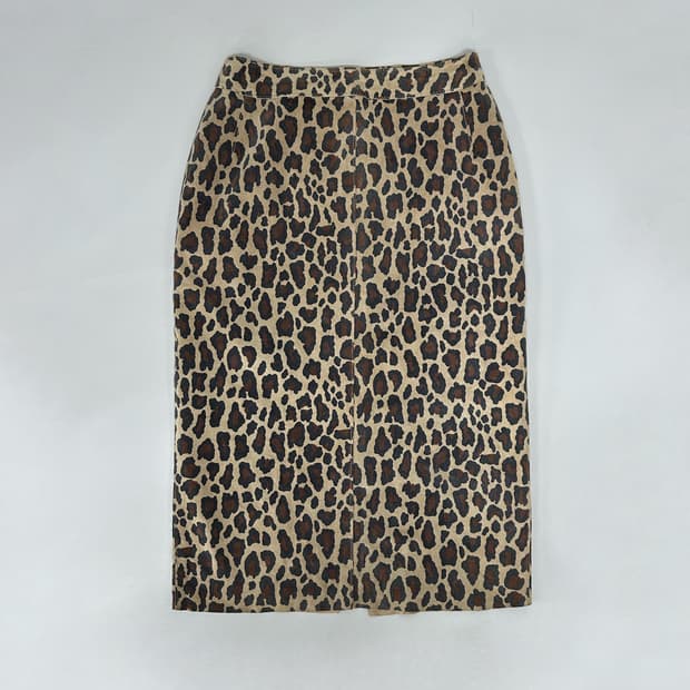 돌체앤가바나 레오파드 베라펠레 가죽 스커트