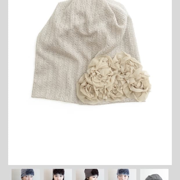 샵페어리 플라워 비니 ruffled bouquet beanie 베이지