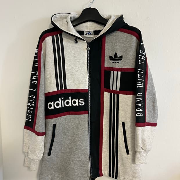 90-00s 아디다스 JPN데상트 로고 믹스 블록 후드집업