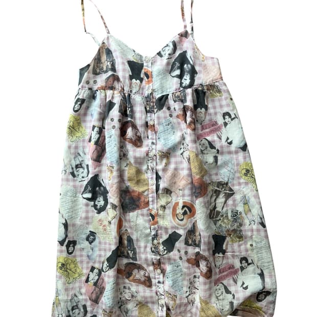 (새상품) 히스테릭 글래머 코트니 러브 그래픽 슬립 버튼 드레스 원피스