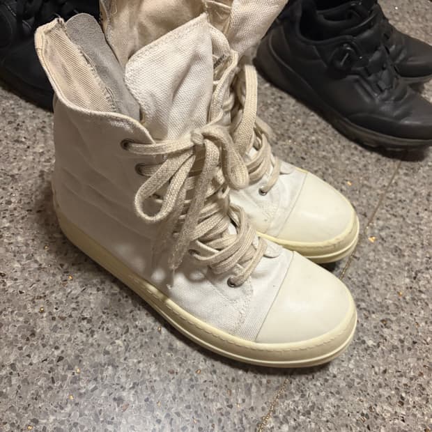 릭오웬스 다크쉐도우 라몬즈 하이탑 컨버스 화이트