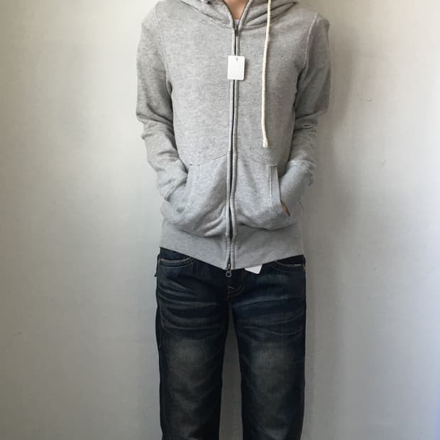 Gray hood zip up