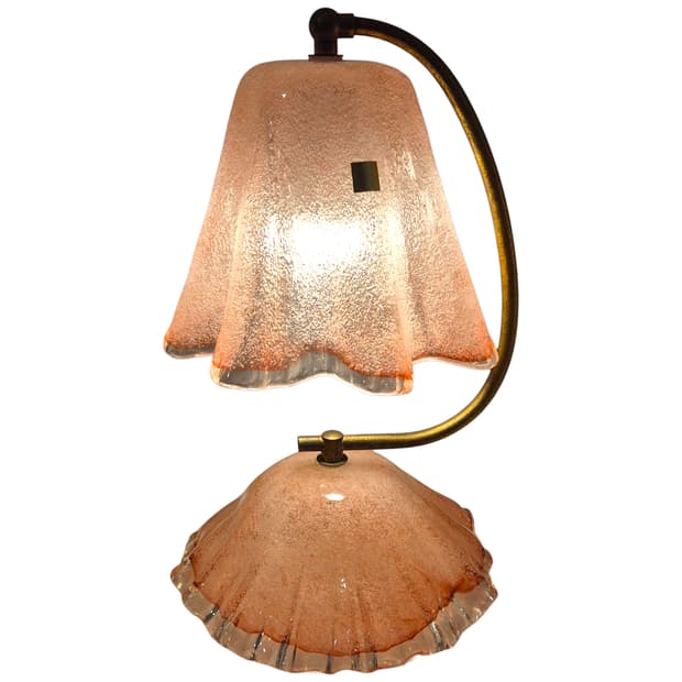 60s 이와타 핸드블로운 핑크 대형 셸 램프