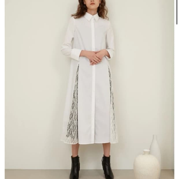 쿠메 알렉사 레이스 셔츠 드레스 새상품 S