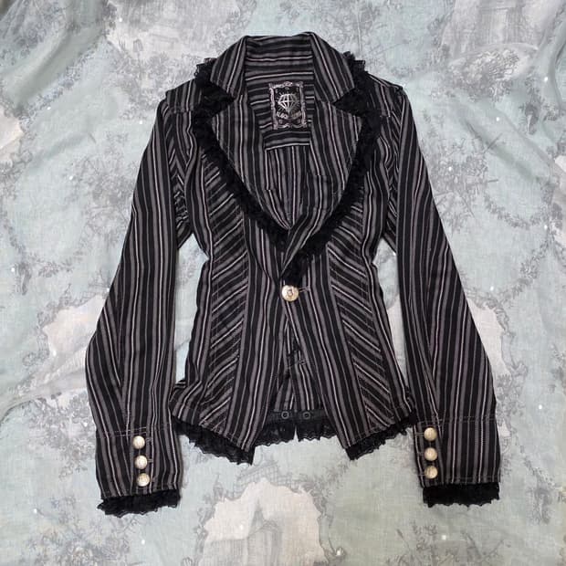 ALGONQUINS 알곤퀸즈 스트라이프 펑크 자켓 y2k 갸루