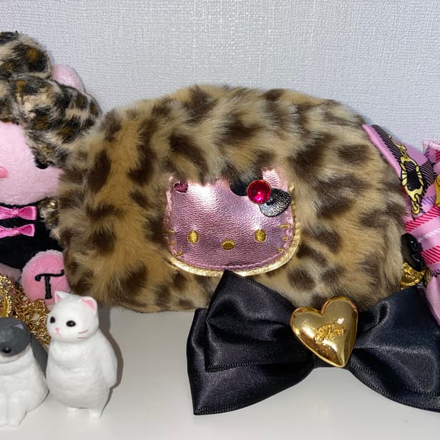 헬로키티 레오파드 파우치/빈티지 갸루 히메 오네 호피 y2k