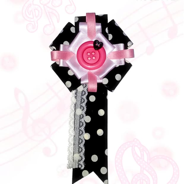 핑크&블랙 도트 로제트