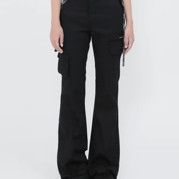 (택O새상품) 미세키서울 라인 포켓 카고 팬츠 블랙 사이즈 3