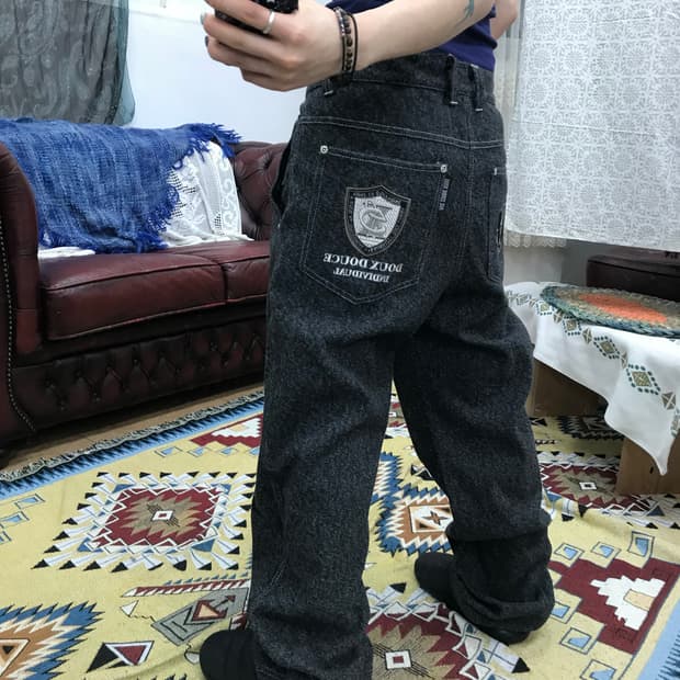 DOUX DOUCE 제페니즈 빈티지 패치 모직팬츠 