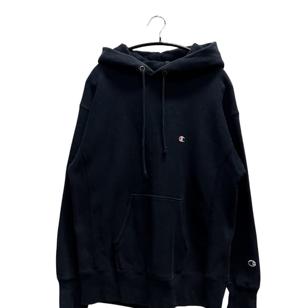 챔피온 리버스위브 웜업 후드 티  차콜네이비