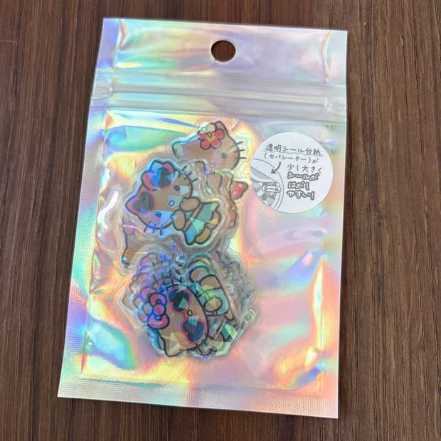 산리오 블록스티커(태닝키티