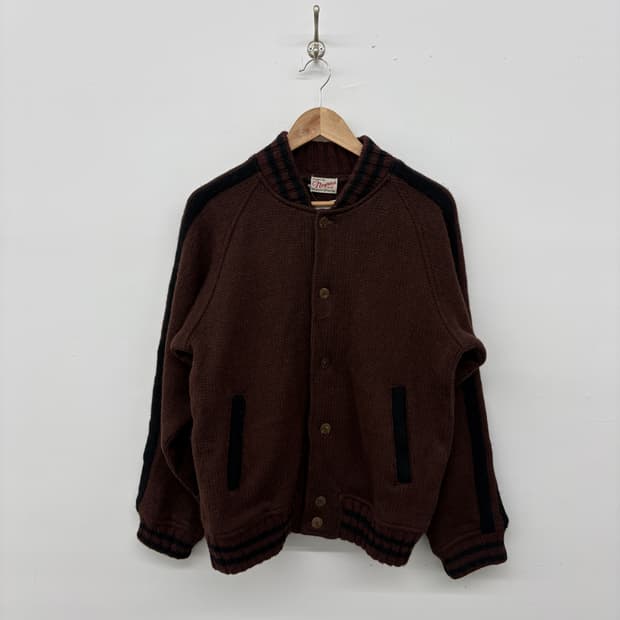 Norwich 니트 야구 점퍼 브라운 남L