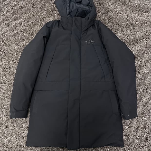 캘빈클라인 다운 롱패딩 블랙 L