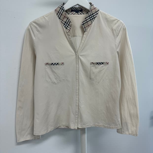 버버리 체크 디테일 셔츠