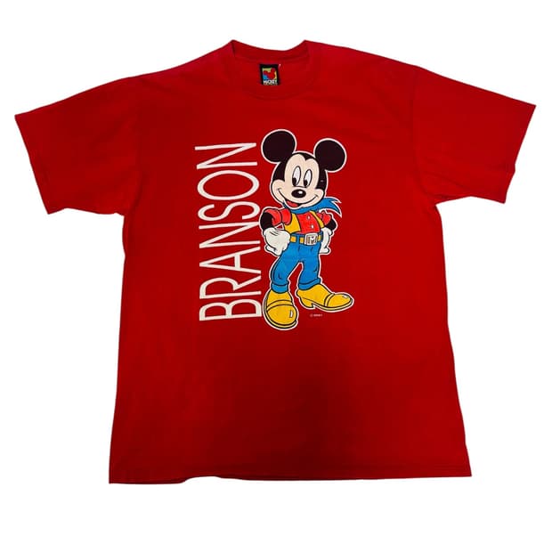 빈티지 90s 디즈니 벨바쉰 미키마우스 BRANSON 티셔츠 XL