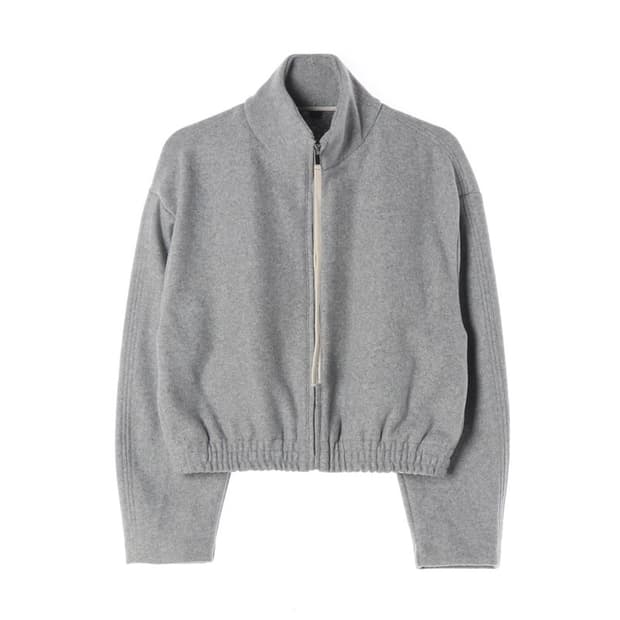 ZARA 그레이 크롭 플리스 하이넥 집업 자켓 S