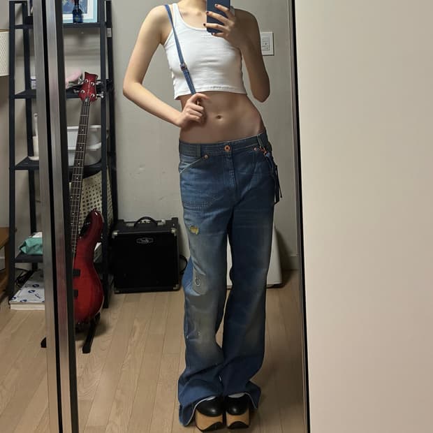 디젤 2000s 아카이브 로우라이즈 와이드팬츠