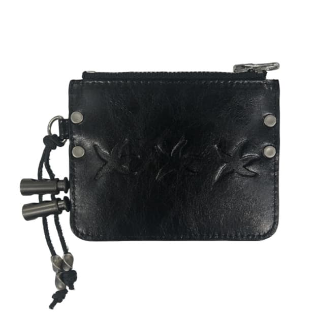 더콜디스트모먼트 스타피쉬 레더 카드 월렛 블랙