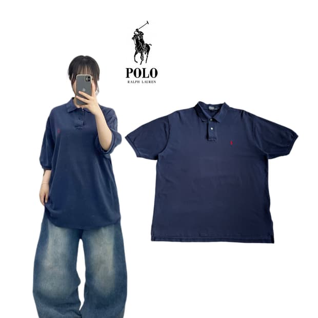 폴로 XL 포니 PK 카라 반팔 티셔츠 네이비