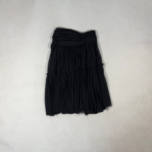 Pleated Black Sheer Skirt