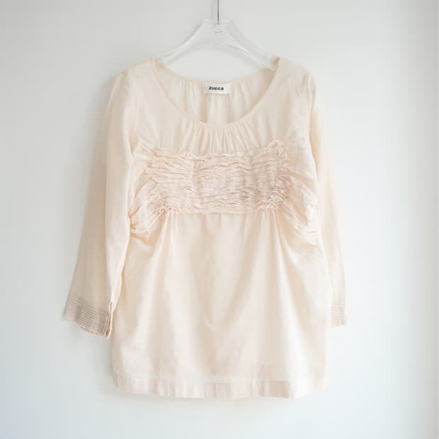 Pleated pale pink top