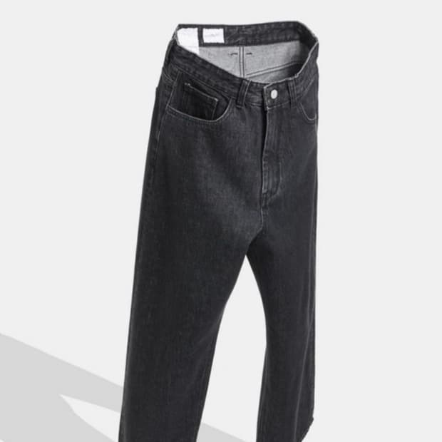 택포) 유스 와이드 데님 팬츠 블랙