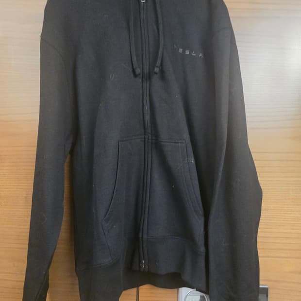 테슬라 스몰 워드마크 집업 후드