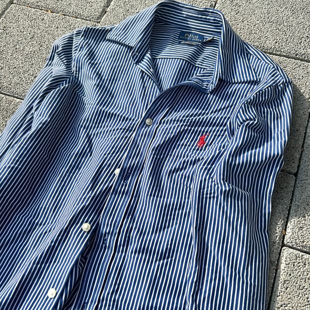 *Rare* 폴로 니트 드레스 네이비 스트라이프 셔츠