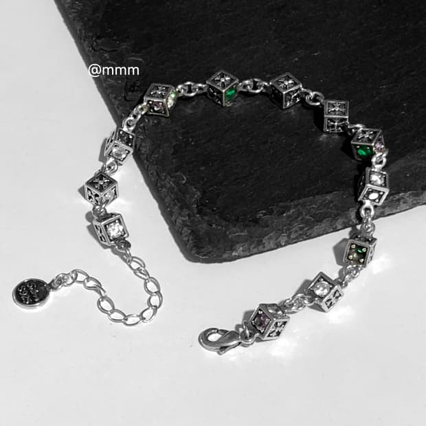 (Unisex) 큐빅 스톤 체인팔찌