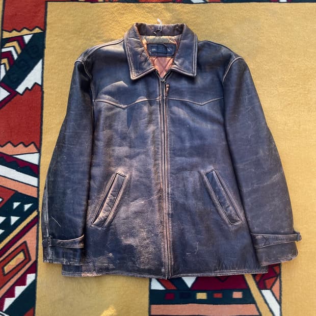 바나나리퍼블릭 빈티지 브라운 웨스턴레더자켓