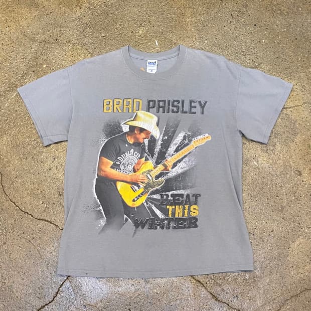 미국 빈티지 브래드 프레슬리 2014 투어티 락티셔츠 반팔티