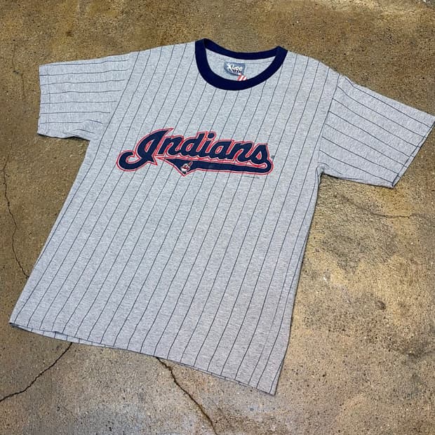 90s Made in USA 빈티지 Lee 클리브랜드 인디언스 반팔티