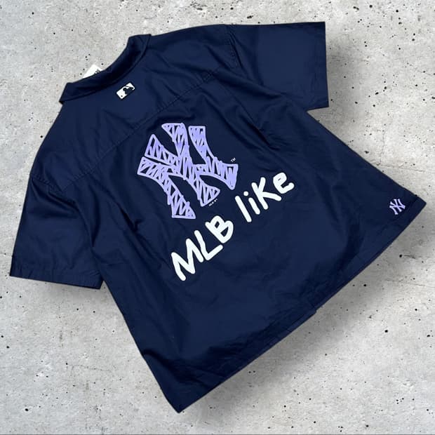 [S] MLB 뉴욕 양키스 반팔 셔츠 네이비 B113