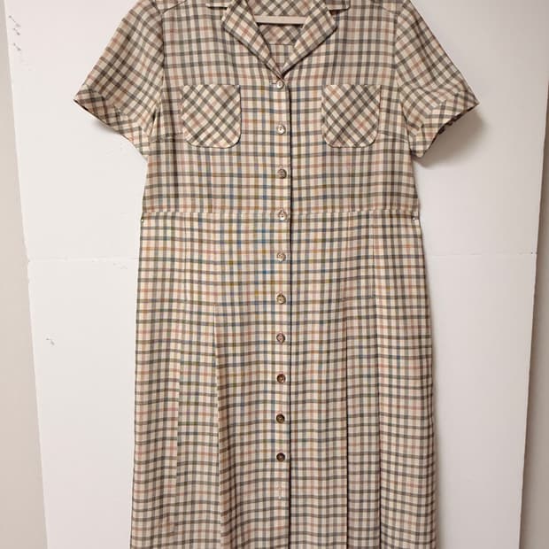 닥스 DAKS 체크 반팔 원피스