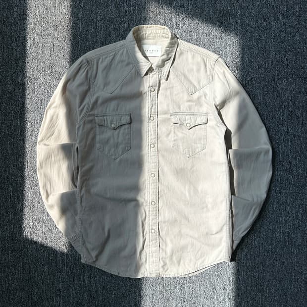 산드로 웨스턴 베이지 셔츠