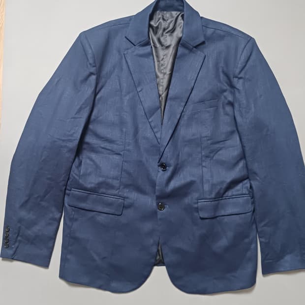 [2XL] 패턴 린넨 투버튼 블레이저 자켓