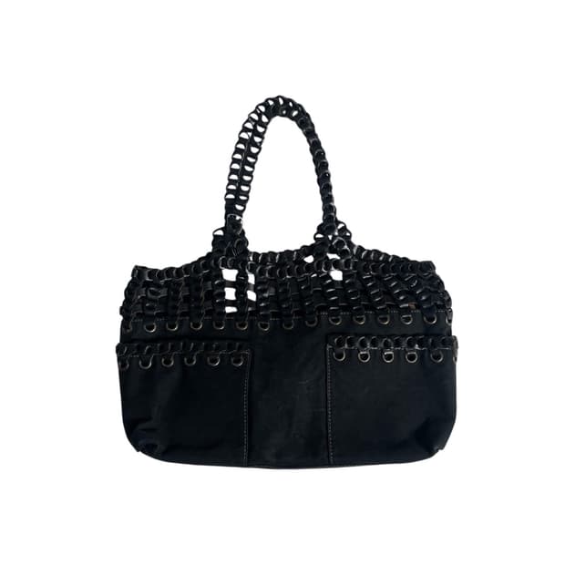 Bardot rose 레더 링 핸들백