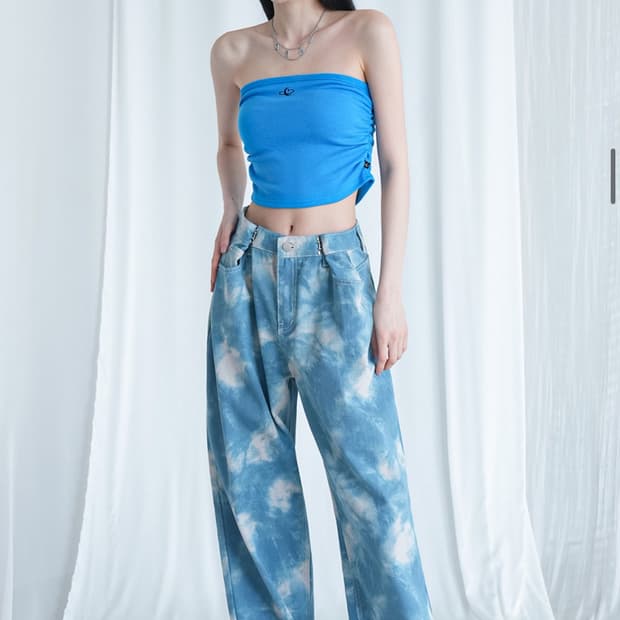 어반드레스 버클 와이드 데님 팬츠 클라우드블루 1사이즈