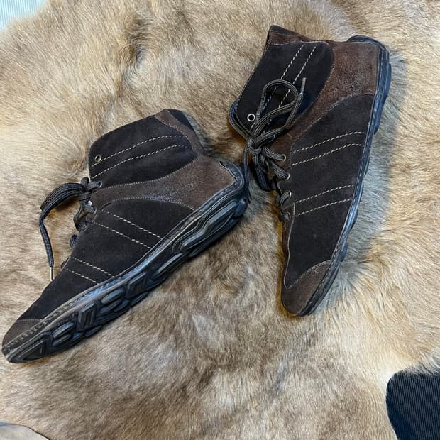 Ermenegildo Zegna 하이탑 스웨이드 스니커즈