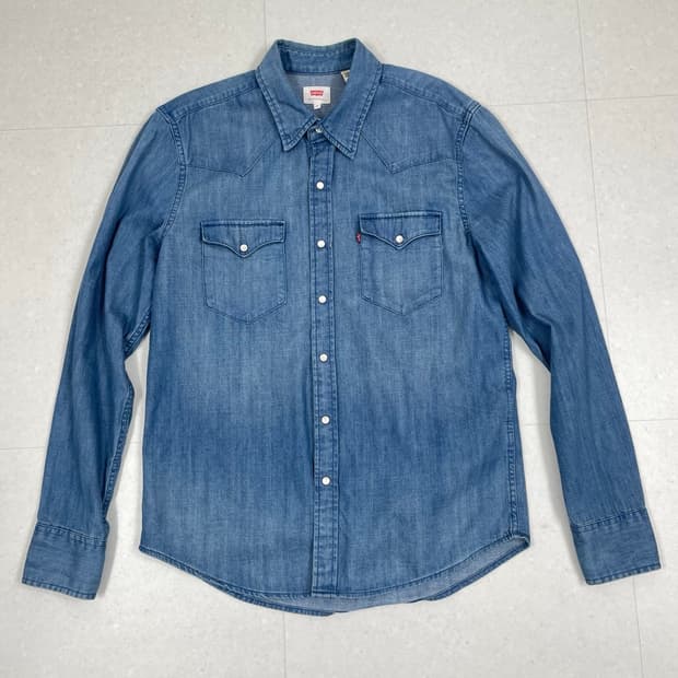 리바이스 Levi’s 라이트데님 웨스턴 스냅버튼 셔츠 M