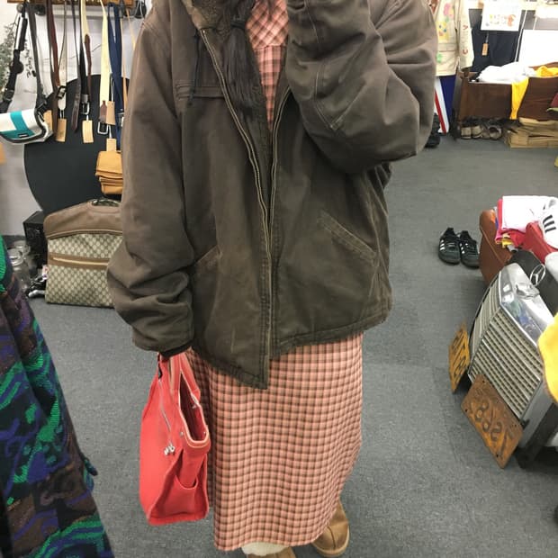 빈티지 후디 워크 자켓