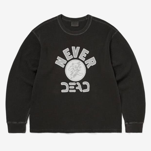 GD Overdyed Waffle L/S Off Black