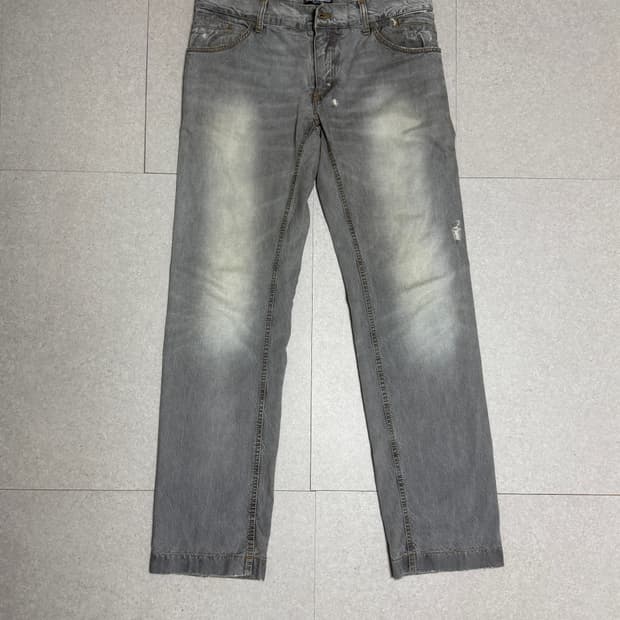 돌체 앤 가바나 made in italy 그레이 흑청 디스트로이드 데님