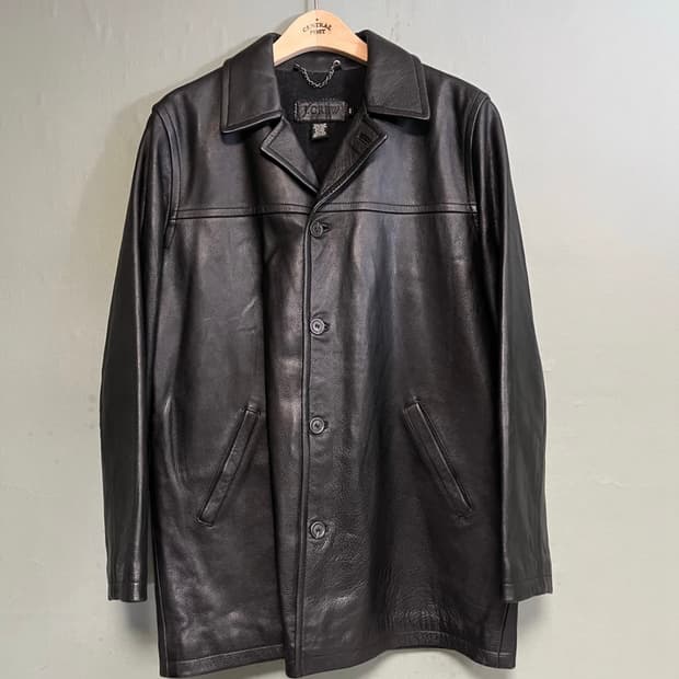 90s-00 J.CREW Leather Car Coat