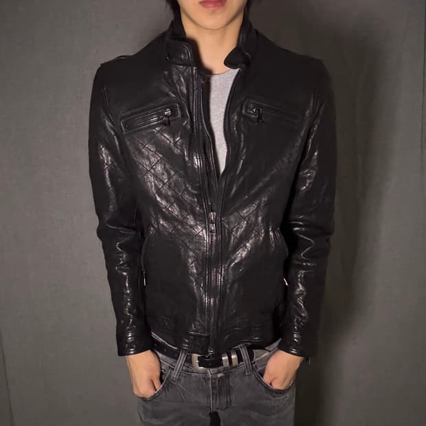 이태리 양가죽 퀄팅 라이더 자켓