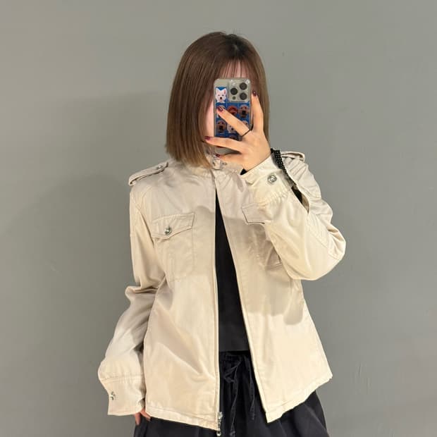 male & co neck buckle pocket jacket