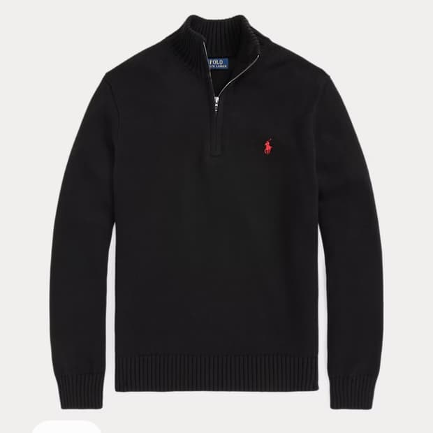 폴로 랄프로렌 반집업 스웨터 블랙 (XL)