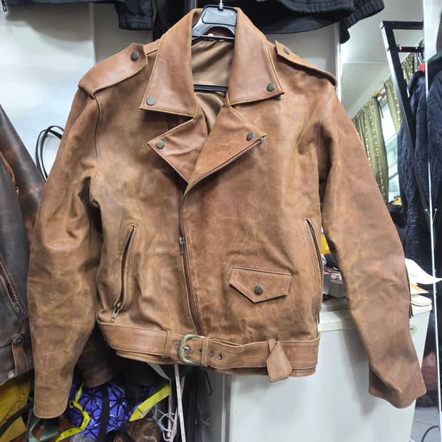 빈티지  브라운 가죽자켓