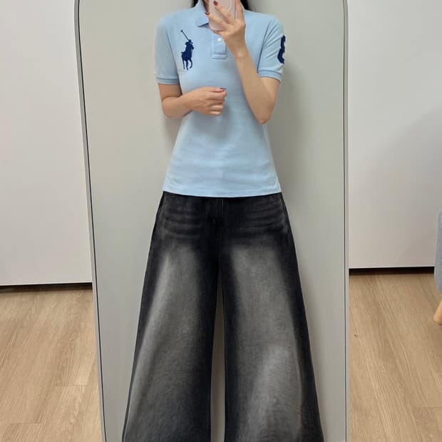 폴로 랄프로렌 빅포니 스카이블루 카라 반팔 티셔츠